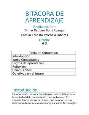 Bitácora De Aprendizaje