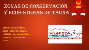 Zonas De Conservación Y Ecosistemas De Tacna