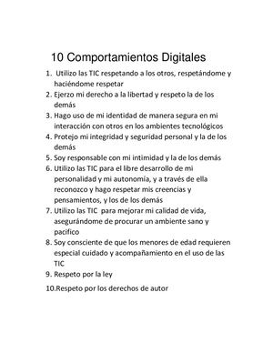 10 Comportamientos Digitales