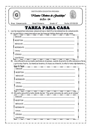 Elementos De La Comunicación Tarea