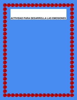 Actividad Para Desarrolla Las Emosiones