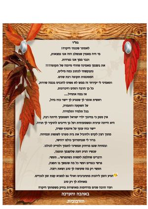 ספר ברכות במסמך וורד אסתר חטיאל כולל ברכת רעות ורחל