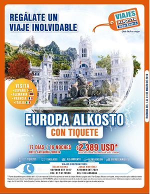 Separata Viajes Alkosto Marzo Bogota Villavicencio Yopal