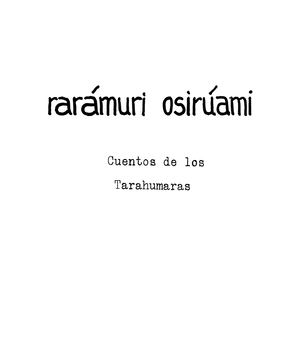 CUENTOS DE LOS TARAHUMARAS