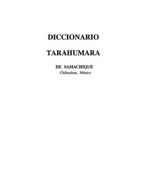 DICCIONARIO TARAHUMARA