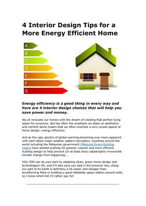 Building A More Energy Efficient Home Through Smart Interior Design 22 Feb 2019 01