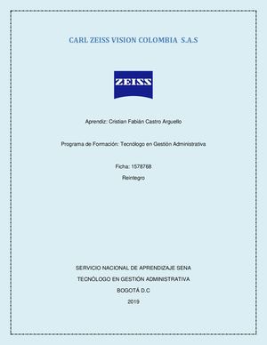 Carl Zeiss Vision Colombia Cartilla