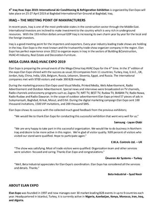Iraq Hvac Opening Press Release