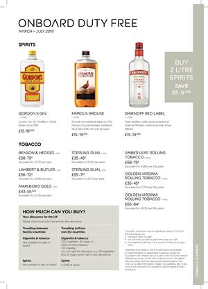 Duty Free Leaflet ROW March 2019