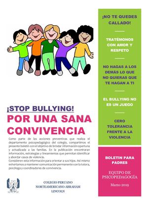 Boletín - Por una sana convivencia