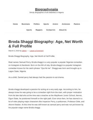 Biographynaija Com Ng Broda Shaggi Biography Age Net Worth Full Profile