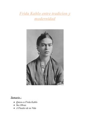 Frida Kahlo Entre Tradicion Y Modernidad