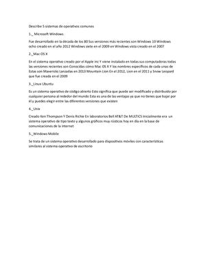 5 Sistemas Operativos Comunes