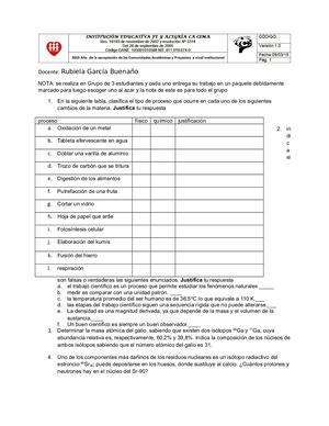 TALLER DE MATERIA Y ÁTOMO