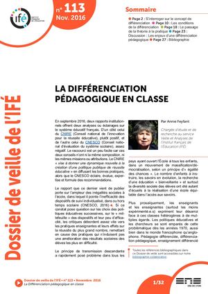 Cahiers De L'ife Différenciation 2017