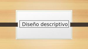 Diseño Descriptivo