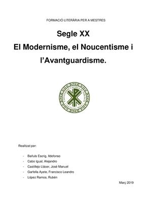 Calameo El Modernisme, El Noucentisme I L’avantguardisme