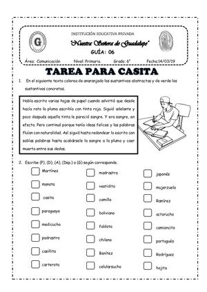 Sustantivo Tarea