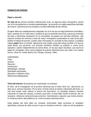 Formato Papers