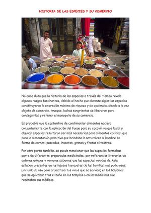 Historia De Las Especies Y Su Comercio