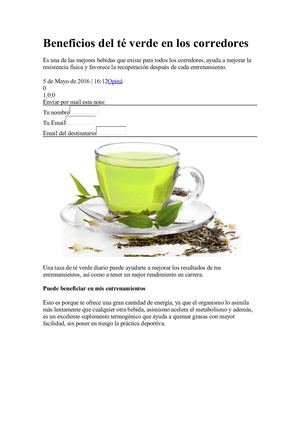 Beneficios Del Té Verde En Los Corredores