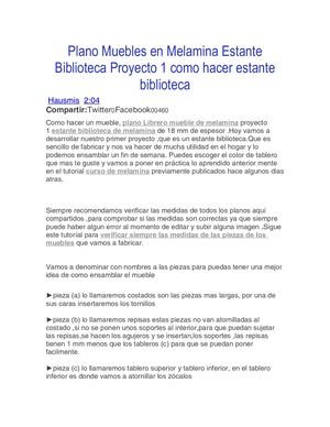 Plano En Melamina Biblioteca