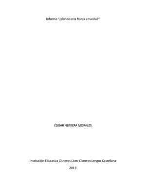 Informe Sobre "¿ donde esta la franja amarilla?"