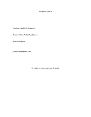 Inteligencia Artificial Jacobo Mejia