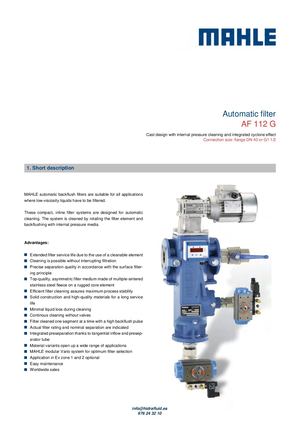 FILTRO AUTOLIMPIANTE AF 112 MAHLE