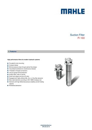 FILTRO HIDRÁULICO PI160 MAHLE