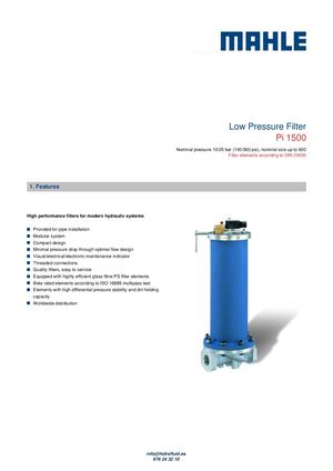 FILTRO HIDRÁULICO PI1500 MAHLE