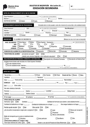Inscripciones 2019 Solicitud De Inscripcion Secundaria Cedula