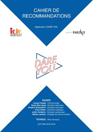 Cahier De Recommandations DARE YOU