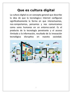 Que Es Cultura Digital
