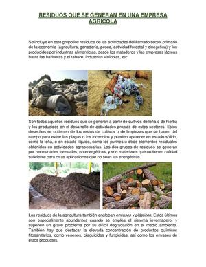 Residuos que genera una empresa agricola