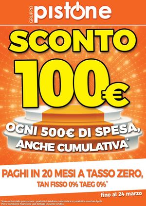 Sconto 100€ Ogni 500€