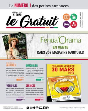LE GRATUIT N° 2070 du 18 mars 2019