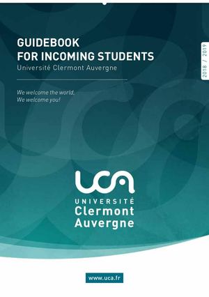 Guidebook For Incoming Students 2018 19