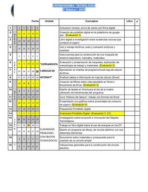 Cronogramas Plantilla Rsl 5° Básico