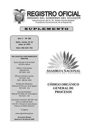 Codigo Organico General De Procesos