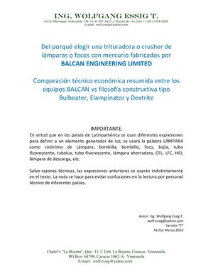 Triturador Crusher Lamparas Balcan Vs Otros Equipos