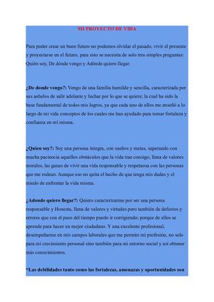 Proyecto De Vida