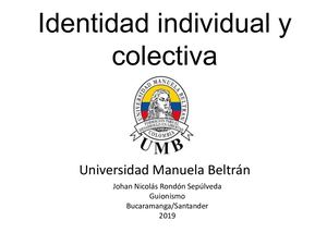 Identidad Individual Y Colectiva