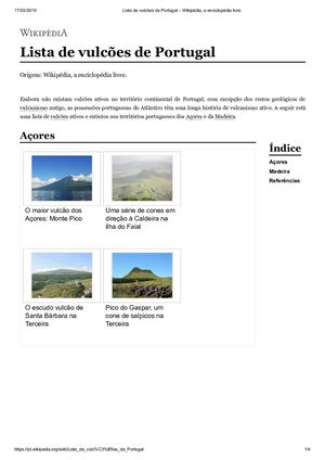 Lista De Vulcões De Portugal