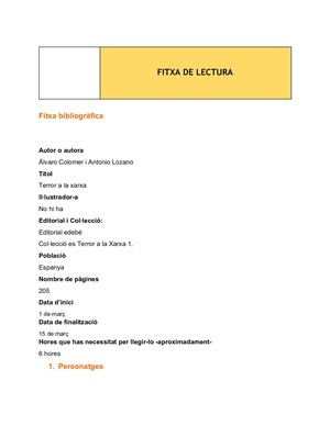 Fitxa De Lectura