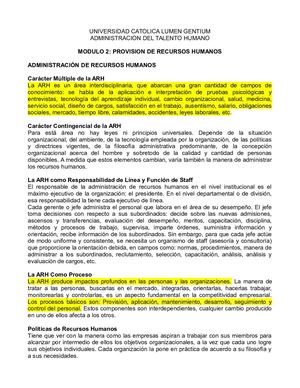 Modulo 2 Provision De Recursos Humanos