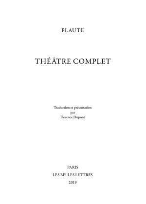 Extrait : Plaute - Théâtre complet