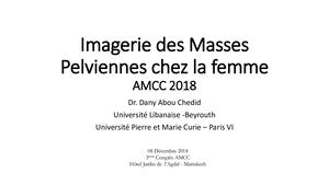 Imagerie Des Masses Pelviennes Chez La Femme
