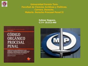 Derecho Procesal Penal Ii Presentación Tema 2 Eylimar Noguera
