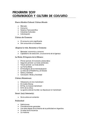 Programa de Comunicación y Culturas de Consumo